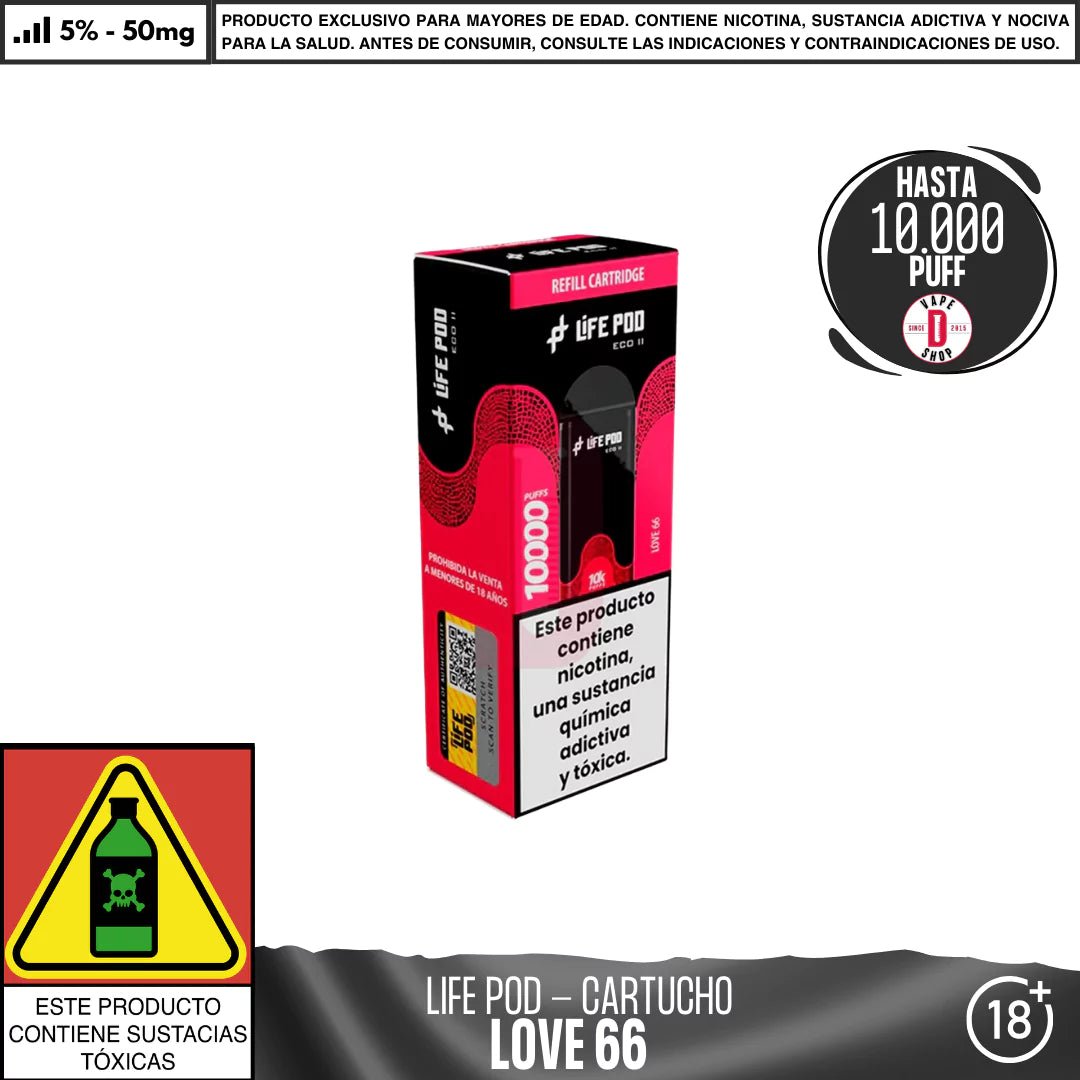 Life Pod - Eco II Pod 10000 PUFF - Vape Desechable - Life Pod | EQC - LIPO - ECOII - PODS - L66