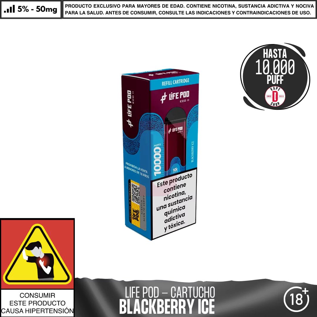 Life Pod - Eco II Pod 10000 PUFF - Vape Desechable - Life Pod | EQC - LIPO - ECOII - PODS - BLI