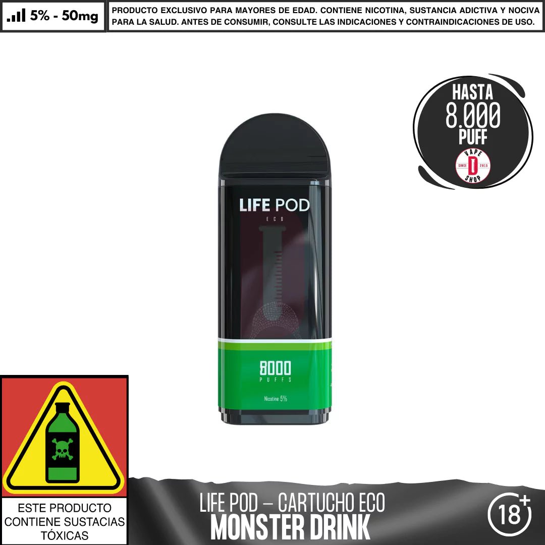 Life Pod - Eco Pod 8000 PUFF - Vape Desechable - Life Pod | EQC - LIPO - ECO - PODS - MOD