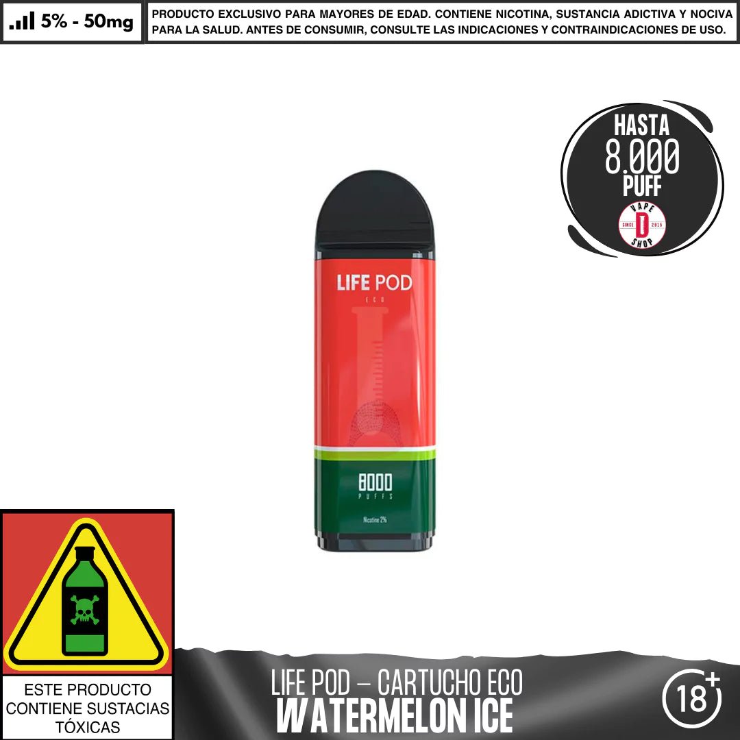 Life Pod - Eco Pod 8000 PUFF - Vape Desechable - Life Pod | EQC - LIPO - ECO - PODS - WAI