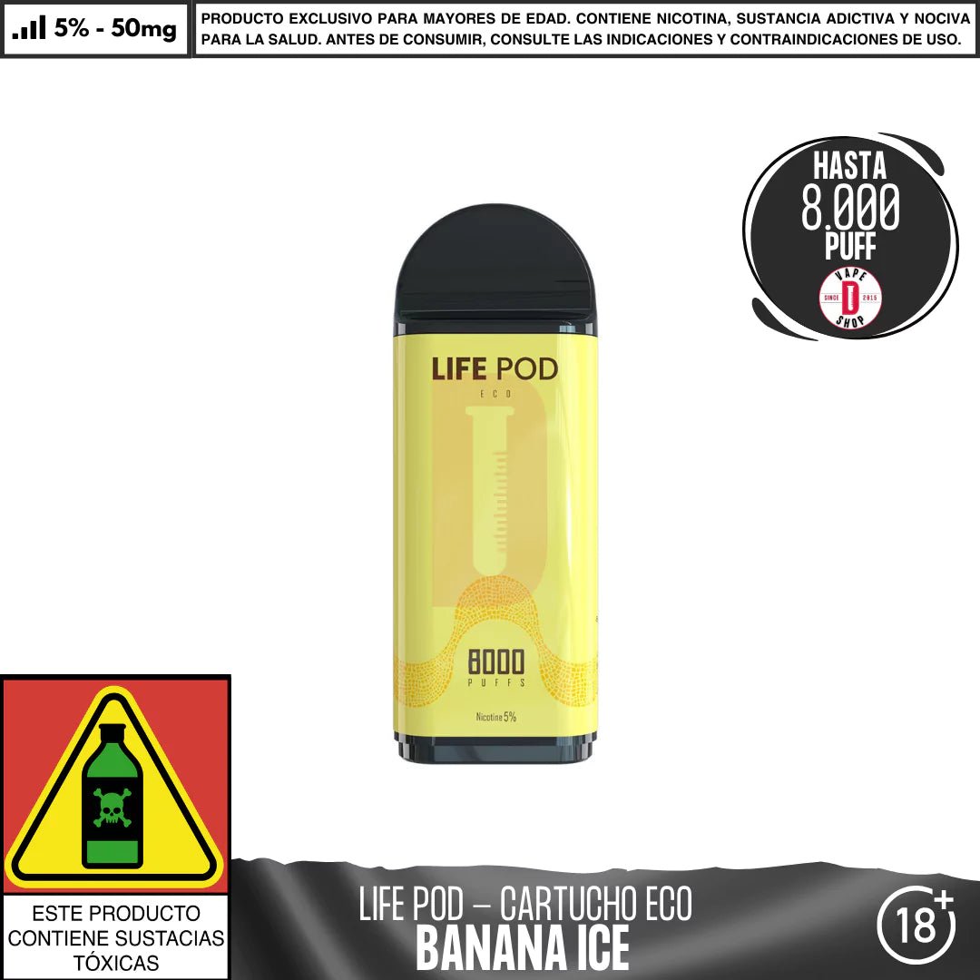 Life Pod - Eco Pod 8000 PUFF - Vape Desechable - Life Pod | EQC - LIPO - ECO - PODS - BAI