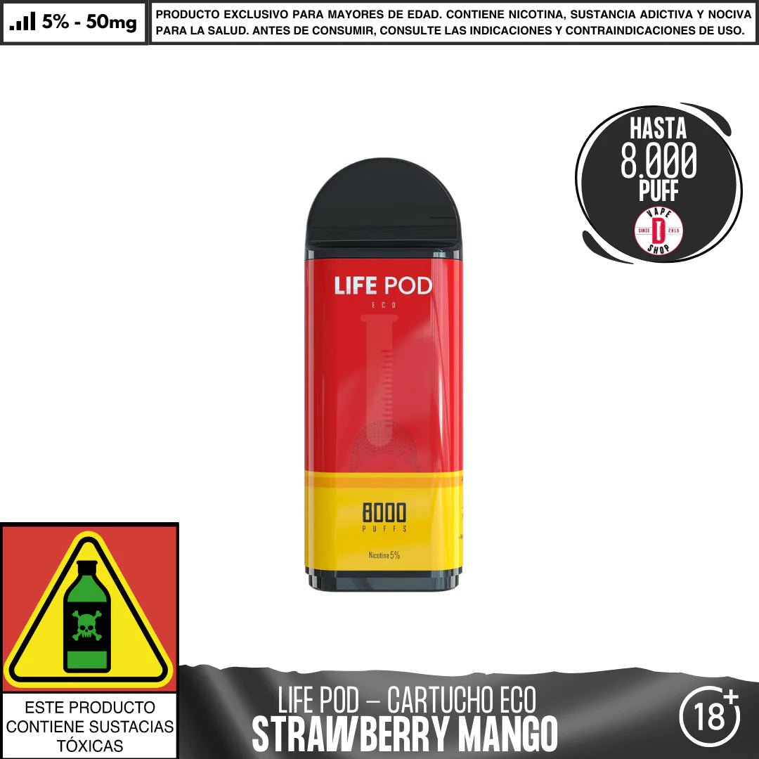 Life Pod - Eco Pod 8000 PUFF - Vape Desechable - Life Pod | EQC - LIPO - ECO - PODS - STM