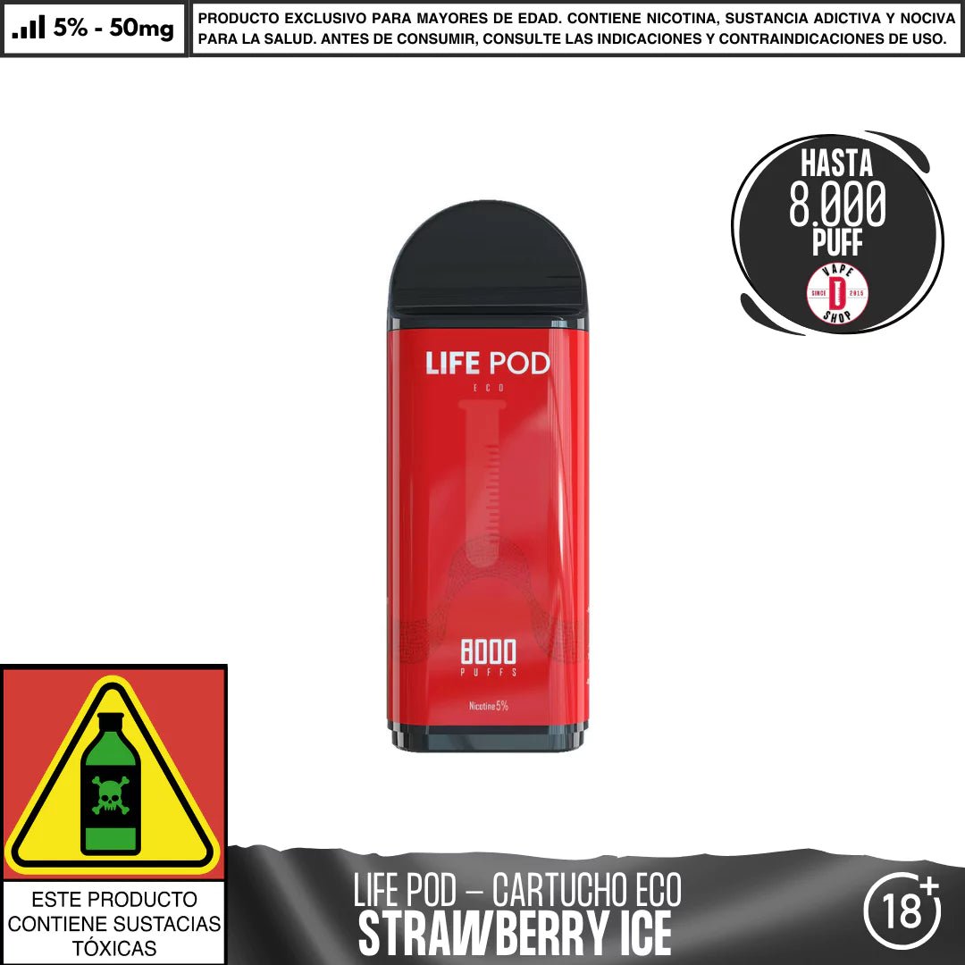Life Pod - Eco Pod 8000 PUFF - Vape Desechable - Life Pod | EQC - LIPO - ECO - PODS - STI