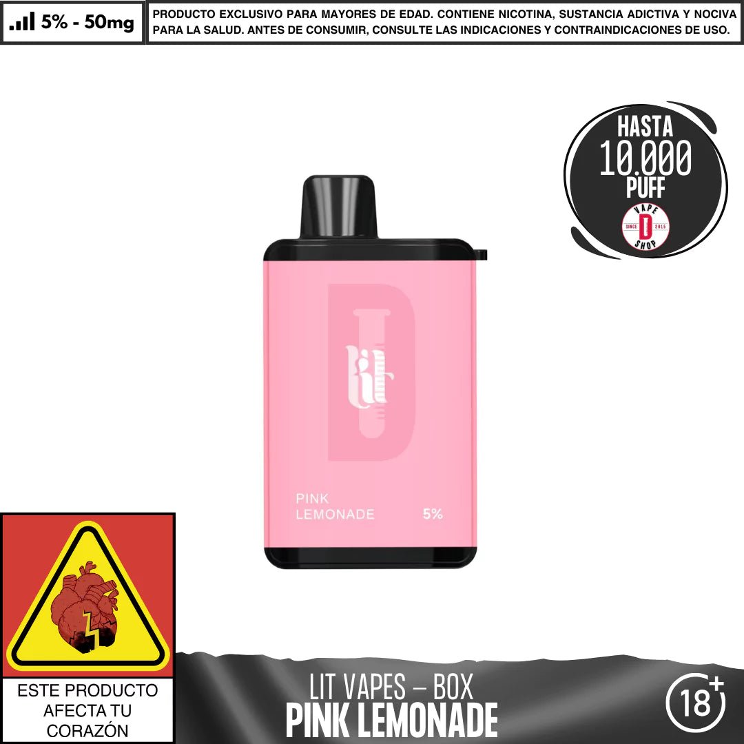 Lit Vapes - BOX 10000 PUFF - Vape Desechable - Lit Vapes | DIS - LIT - BOX - 10K - PILE