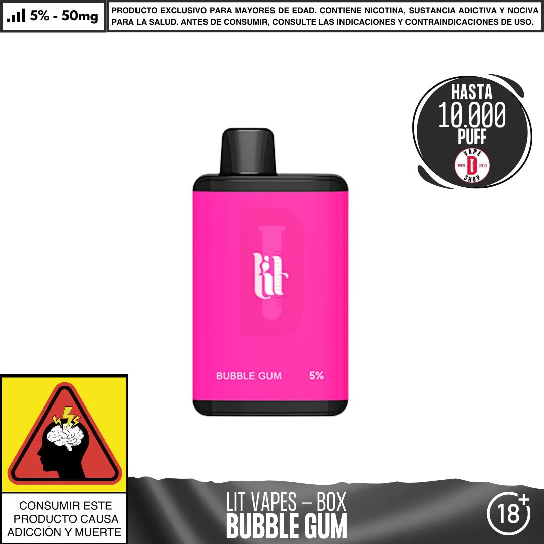 Lit Vapes - BOX 10000 PUFF - Vape Desechable - Lit Vapes | DIS - LIT - BOX - 10K - BUGU