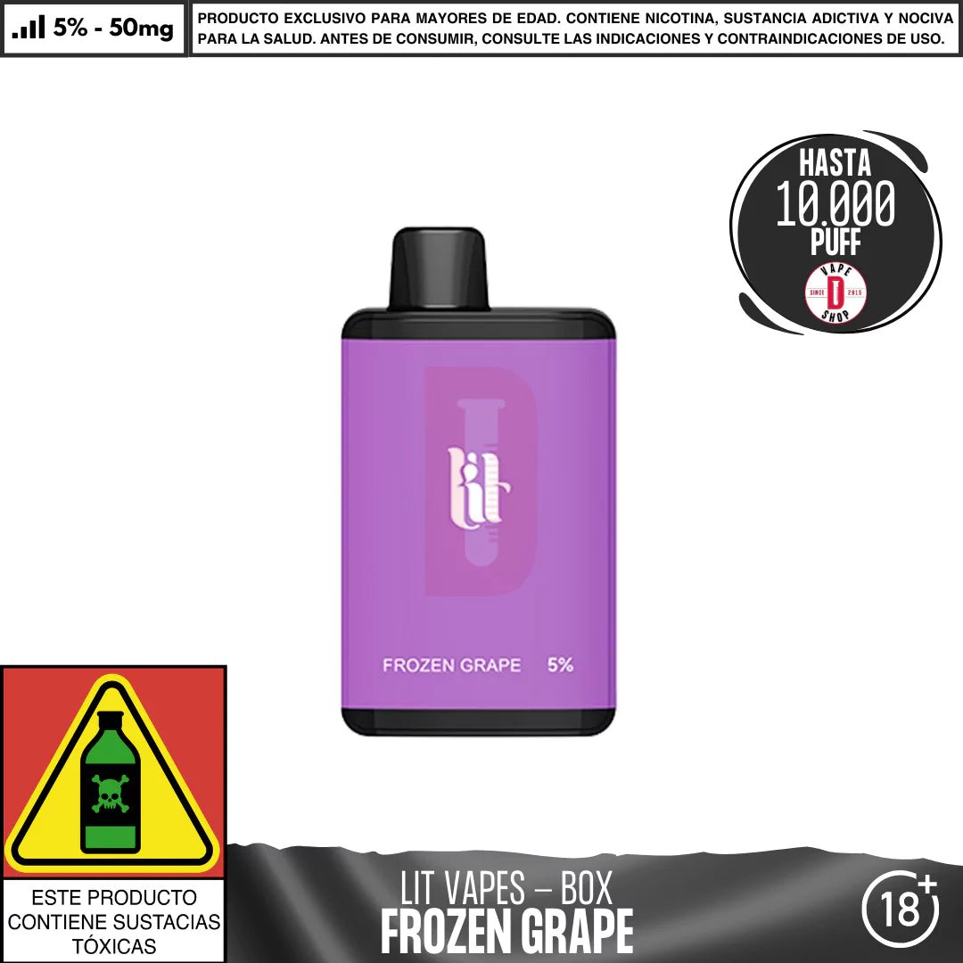 Lit Vapes - BOX 10000 PUFF - Vape Desechable - Lit Vapes | DIS - LIT - BOX - 10K - FRGR