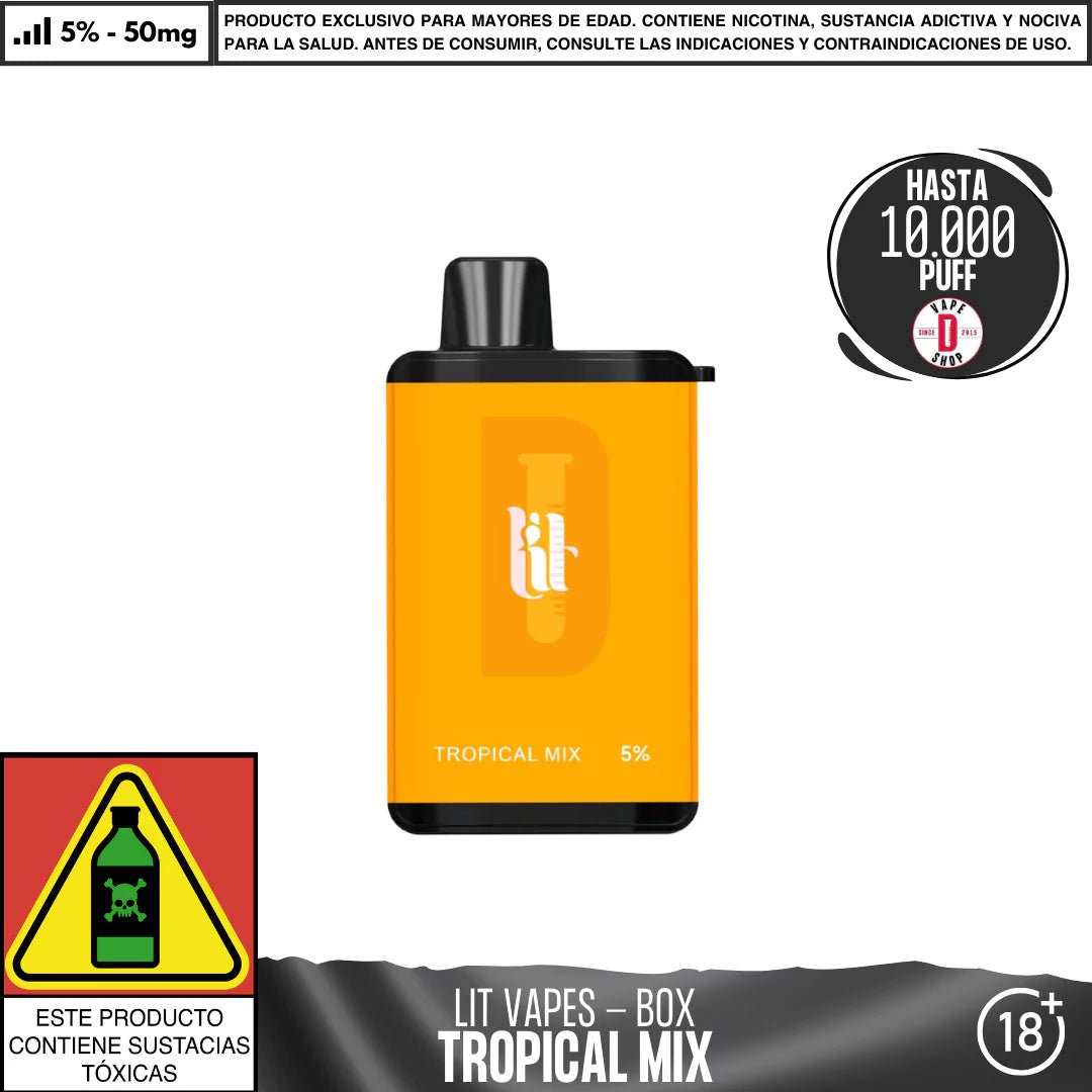 Lit Vapes - BOX 10000 PUFF - Vape Desechable - Lit Vapes | DIS - LIT - BOX - 10K - TRMI