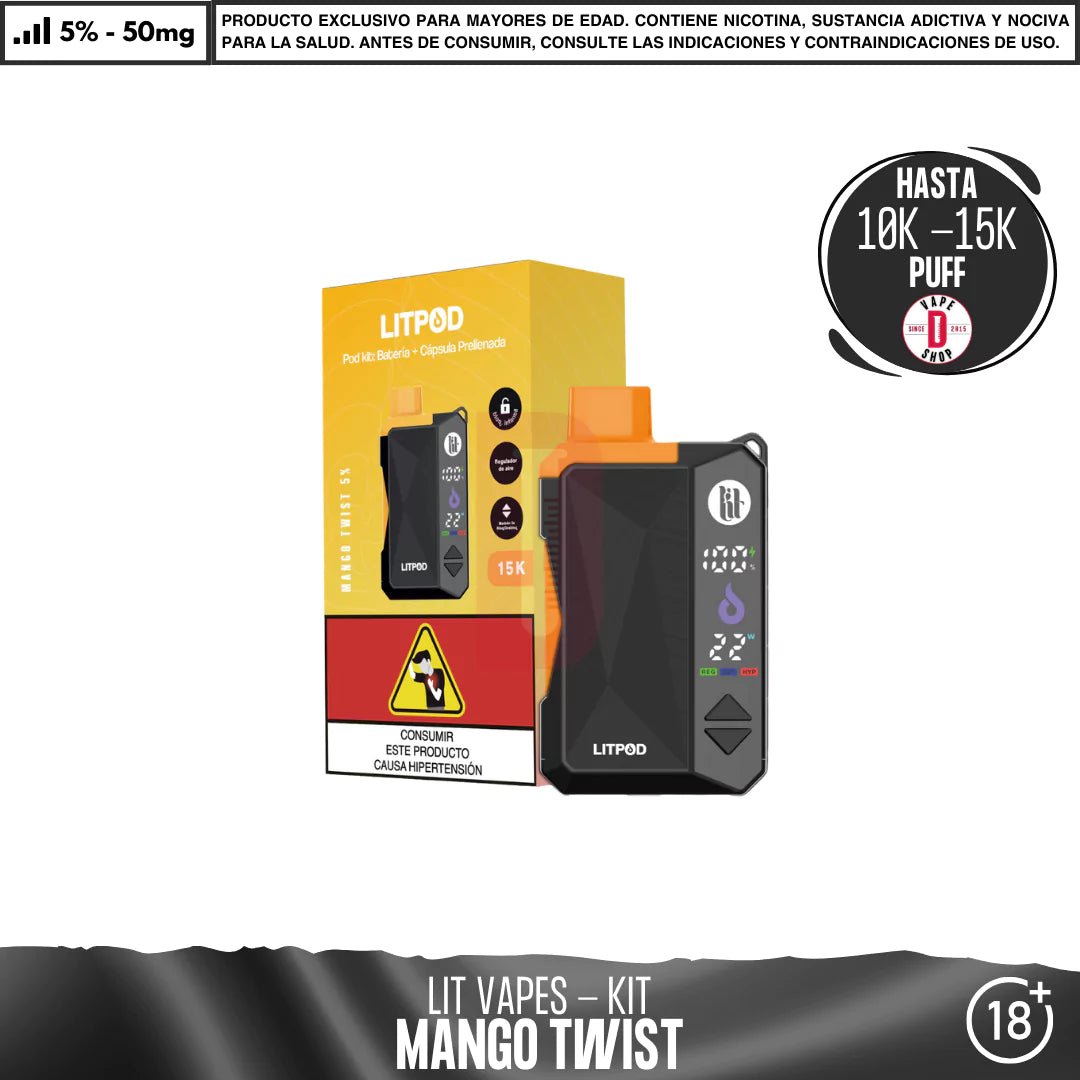 Lit Vapes - Litpod Kit - Vape Desechable - Lit Vapes | EQC - LIT - LPK - MATW