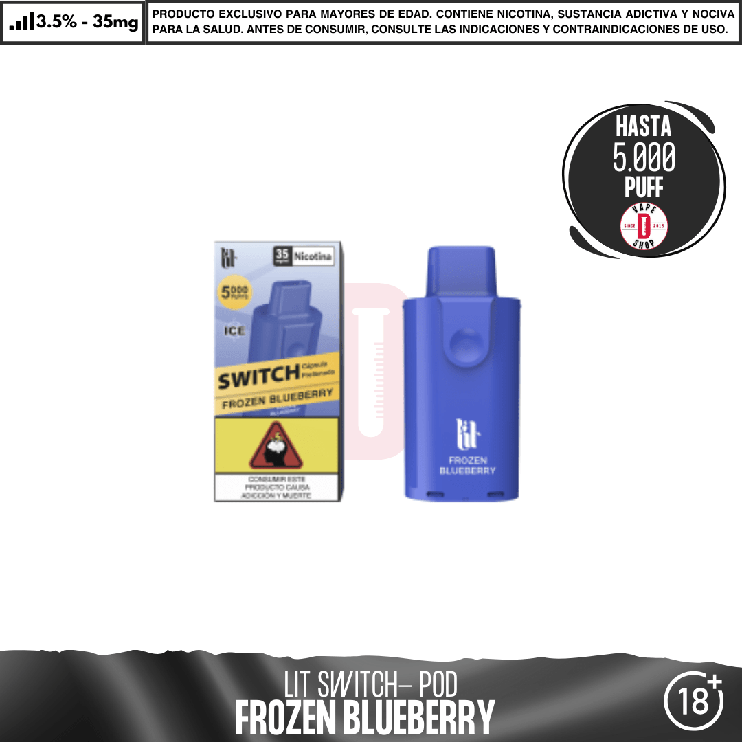 Lit Vapes - Litpod Switch Pod 5000 PUFF - Vape Desechable - Lit Vapes | EQC-LIT-LPS-POD-FRBL