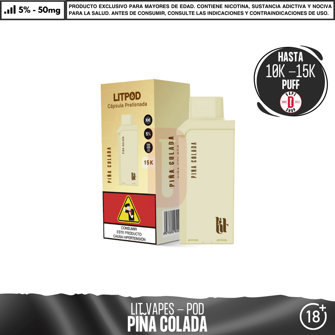 Litpod Pod 10000 - 15000 PUFF - Vape Desechable - Lit Vapes | EQC-LIT-LPK-POD-PICO
