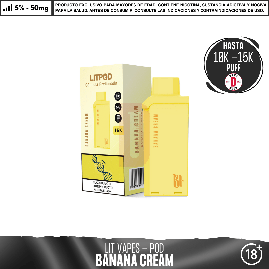 Litpod Pod 10000 - 15000 PUFF - Vape Desechable - Lit Vapes | EQC-LIT-LPK-POD-BACR