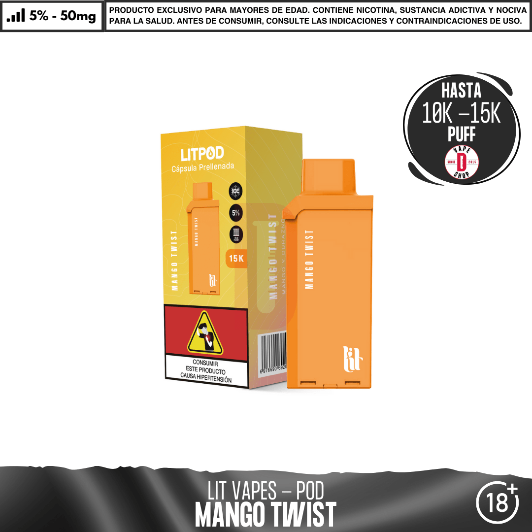 Litpod Pod 10000 - 15000 PUFF - Vape Desechable - Lit Vapes | EQC-LIT-LPK-POD-MATW