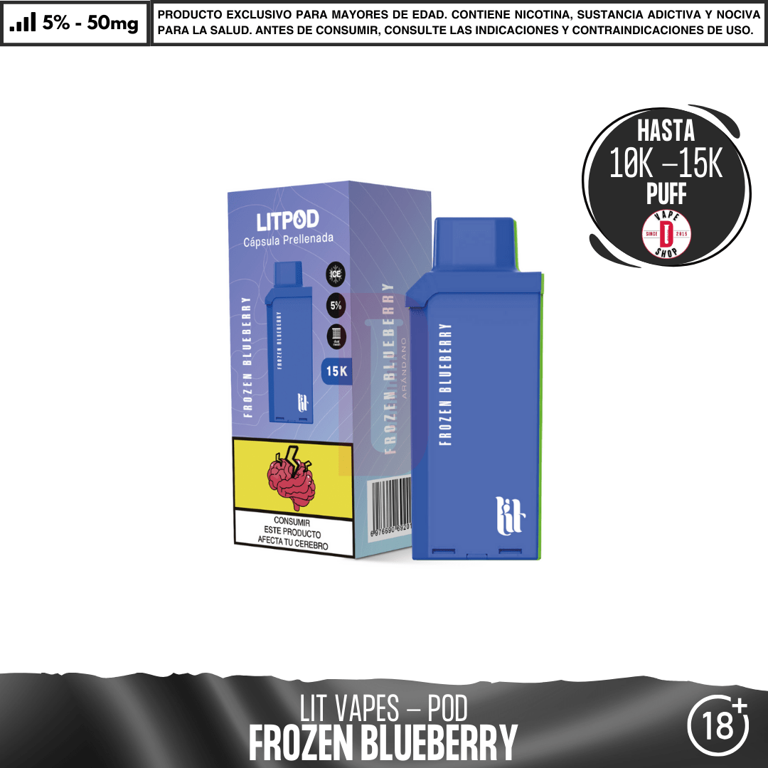 Litpod Pod 10000 - 15000 PUFF - Vape Desechable - Lit Vapes | EQC-LIT-LPK-POD-FRBL