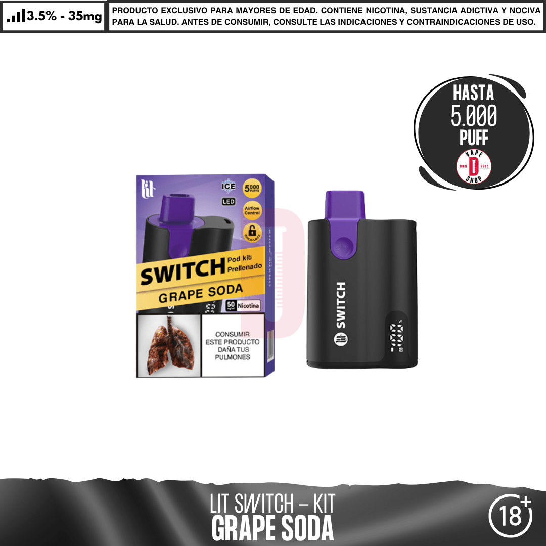 Litpod Switch kit - Vape Desechable - Lit Vapes | EQC-LIT-LPS-GRSO