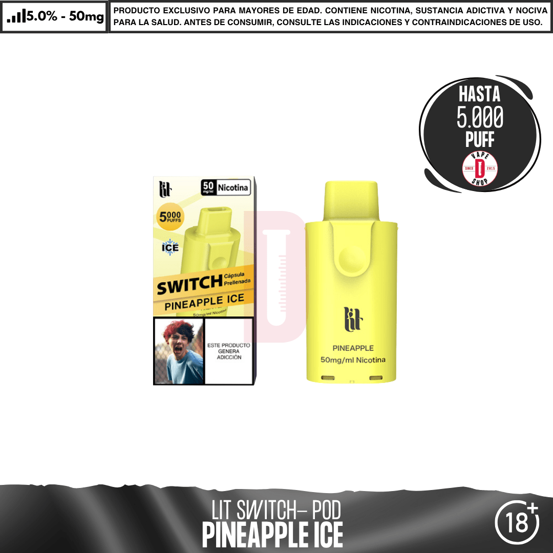 Litpod Switch Pod recambio individual 5000 PUFF - Vape Desechable - Lit Vapes | EQC-LIT-LPS-POD-PI50