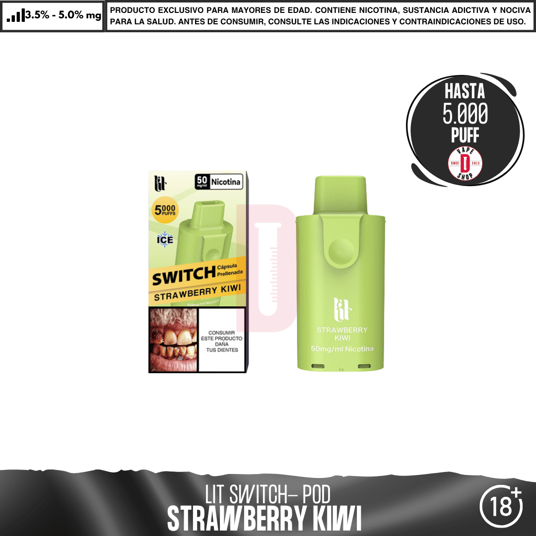 Litpod Switch Pod recambio individual 5000 PUFF - Vape Desechable - Lit Vapes | EQC-LIT-LPS-POD-FW50