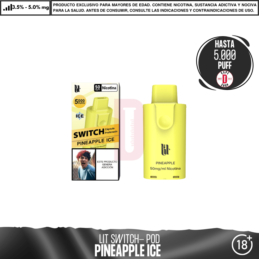 Litpod Switch Pod recambio individual 5000 PUFF - Vape Desechable - Lit Vapes | EQC-LIT-LPS-POD-ST50