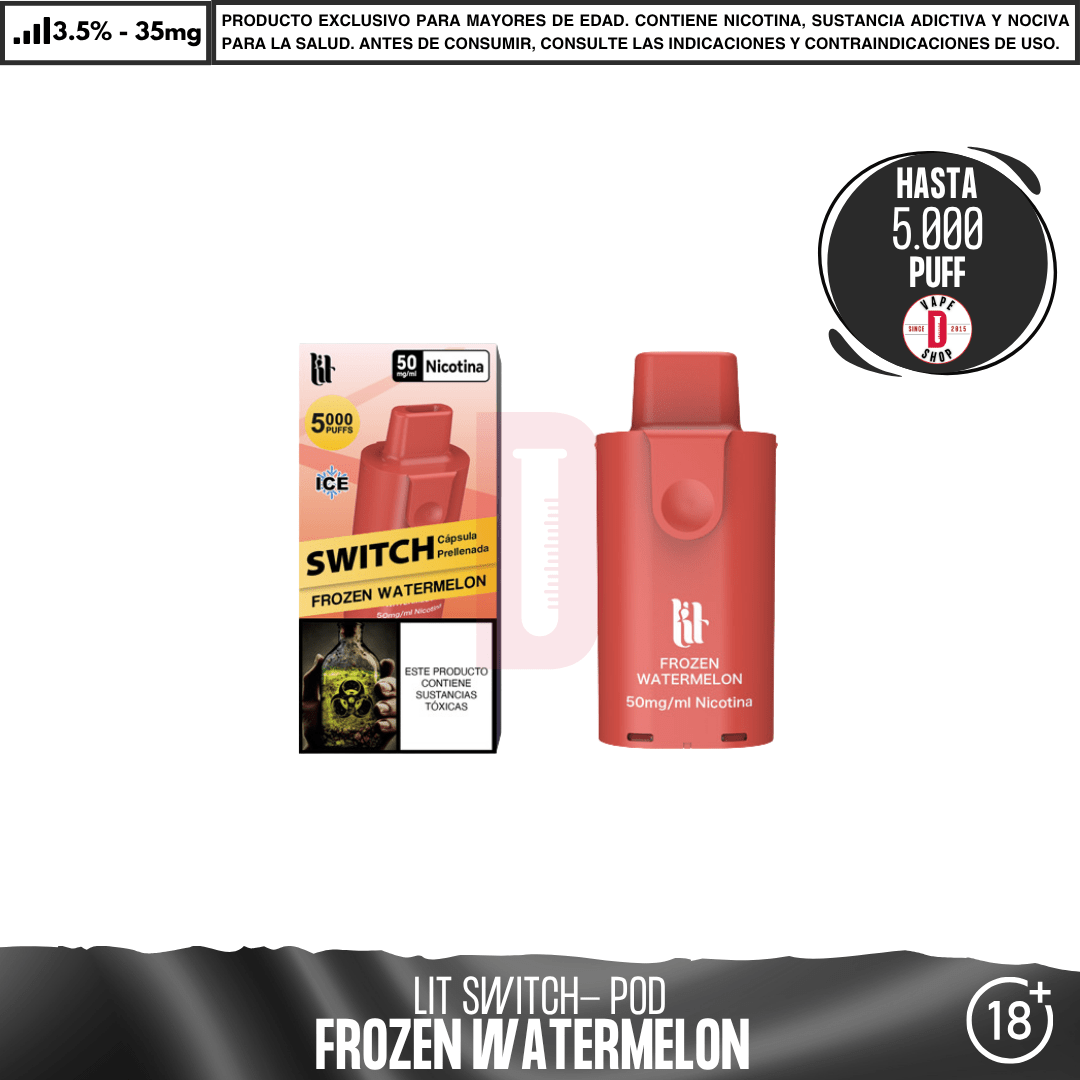 Litpod Switch Pod recambio individual 5000 PUFF - Vape Desechable - Lit Vapes | EQC-LIT-LPS-POD-FRWA