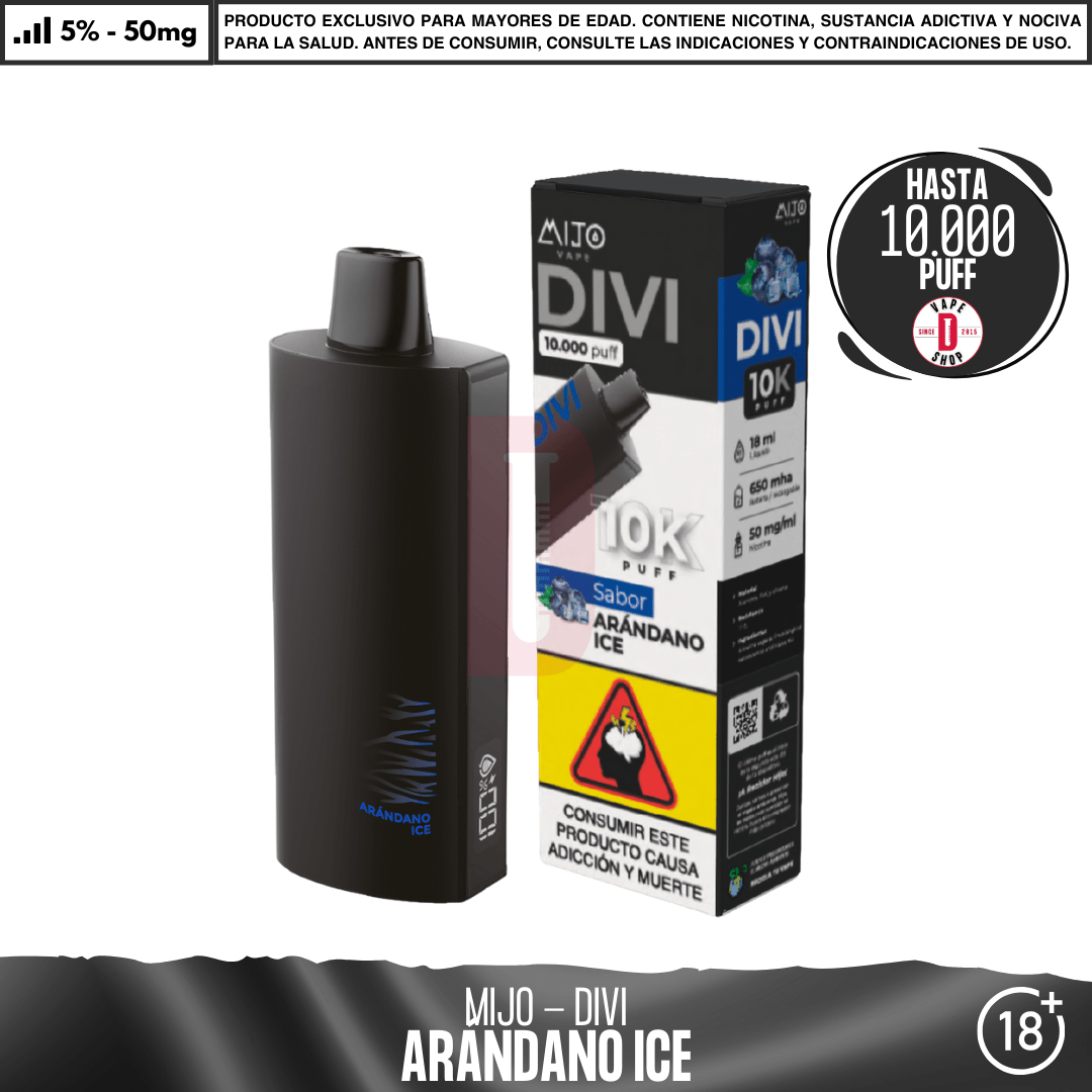 Mijo - Divi 10000 PUFF - Vape Desechable - Mijo | DIS-MITO-ARI-DIV-50
