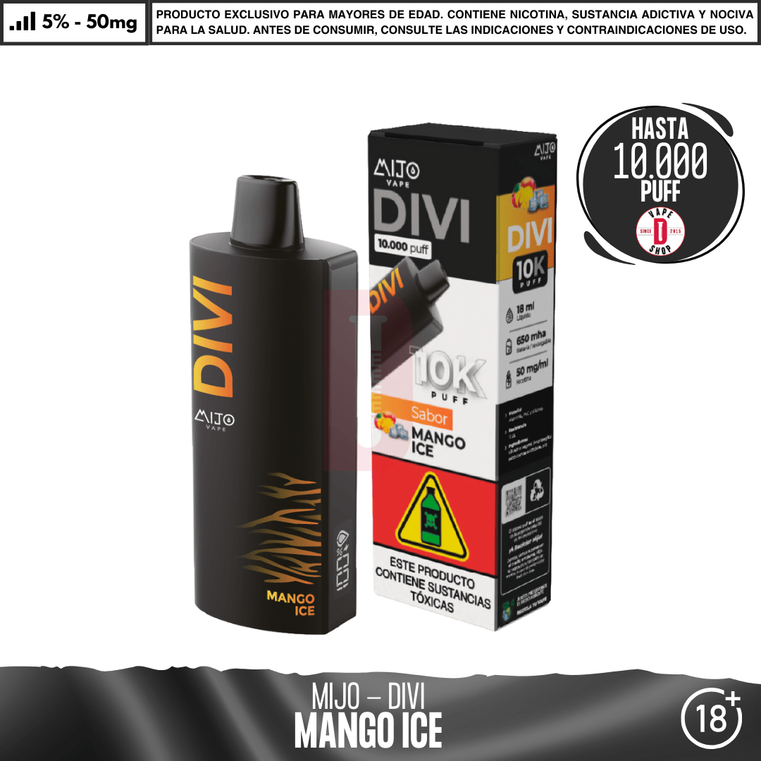 Mijo - Divi 10000 PUFF - Vape Desechable - Mijo | DIS-MITO-MAI-DIV-50
