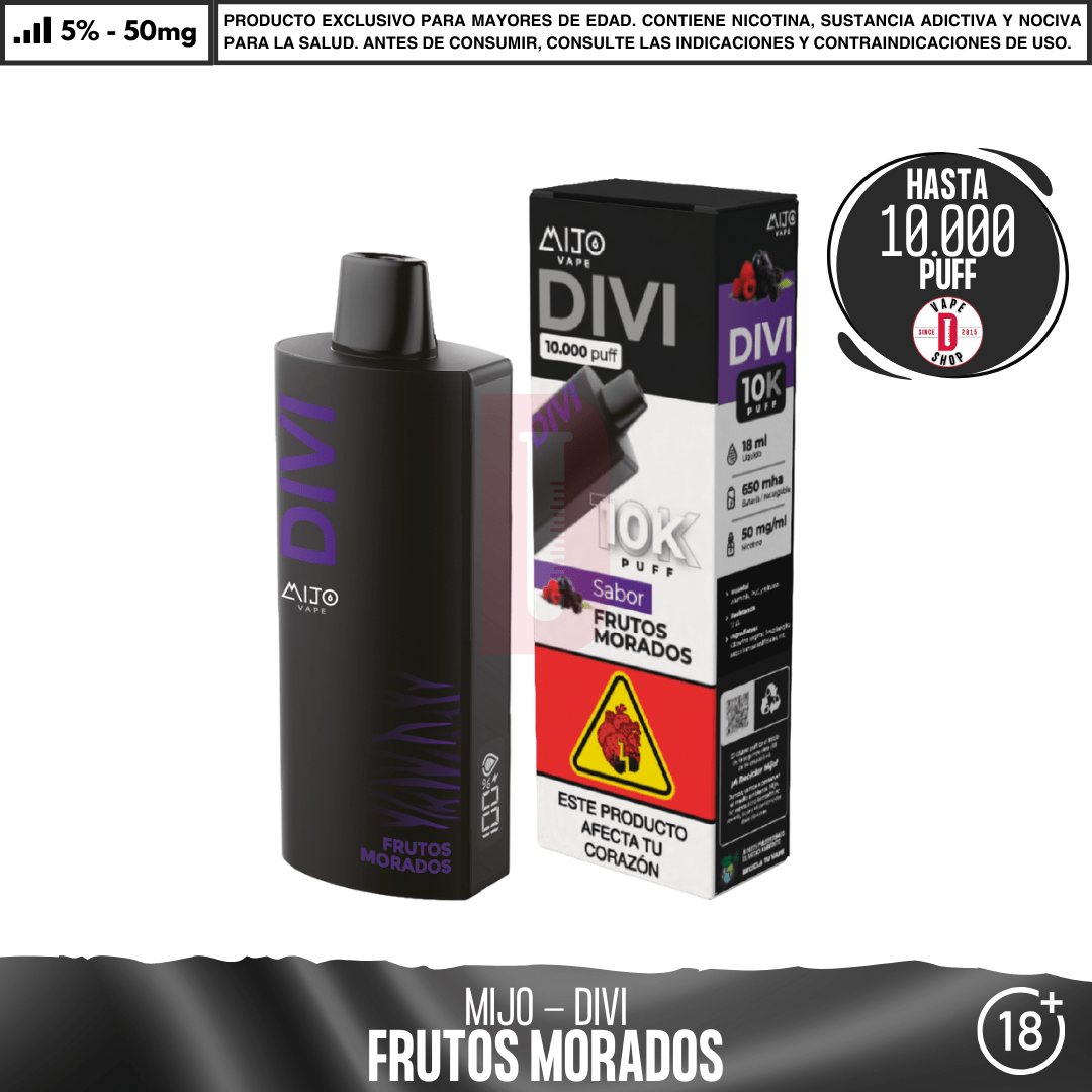 Mijo - Divi 10000 PUFF - Vape Desechable - Mijo | DIS-MITO-FRM-DIV-50
