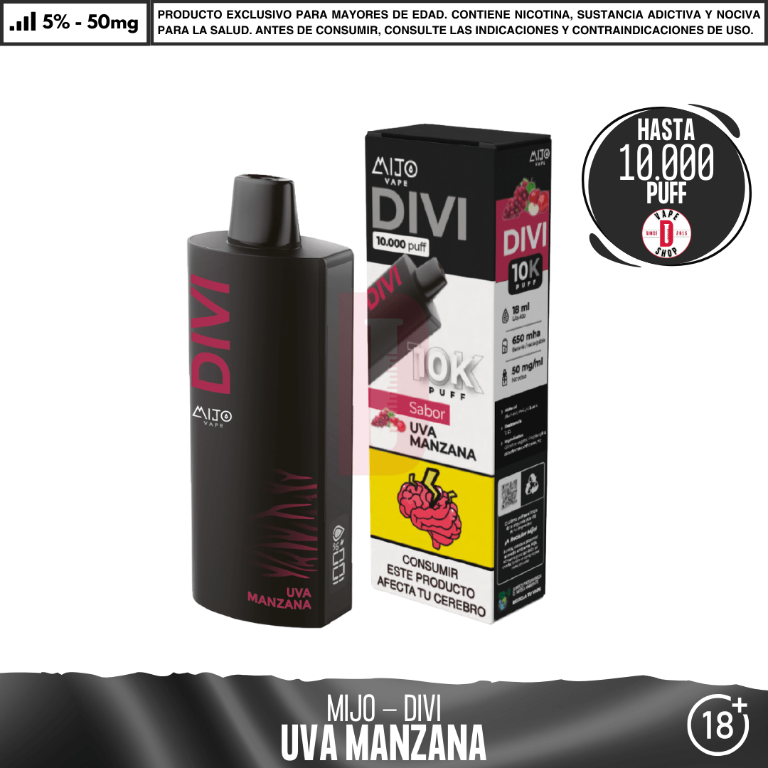 Mijo - Divi 10000 PUFF - Vape Desechable - Mijo | DIS-MITO-PIC-DIV-50