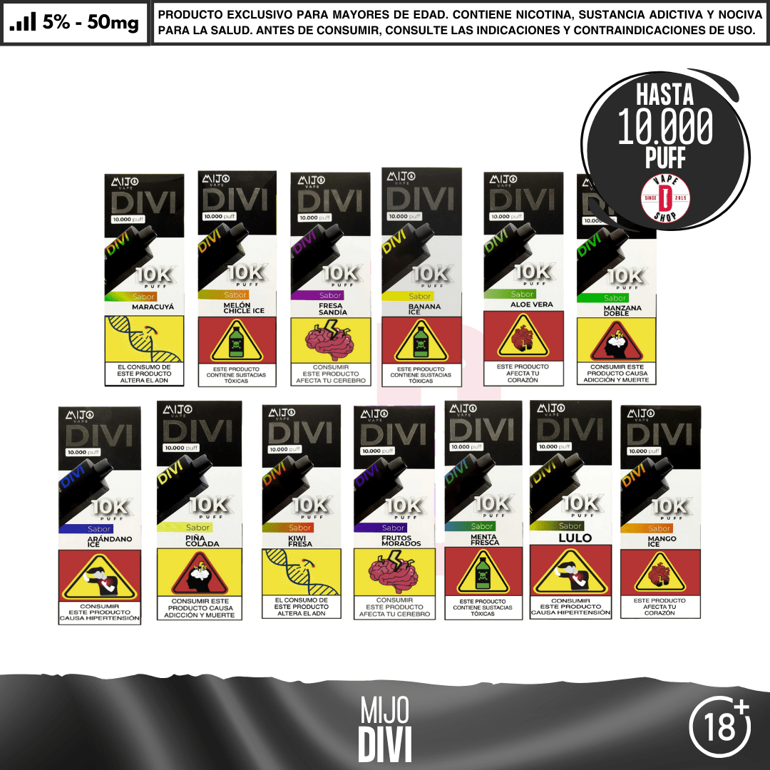 Mijo - Divi 10000 PUFF - Vape Desechable - Mijo | DIS-MITO-ALV-DIV-50