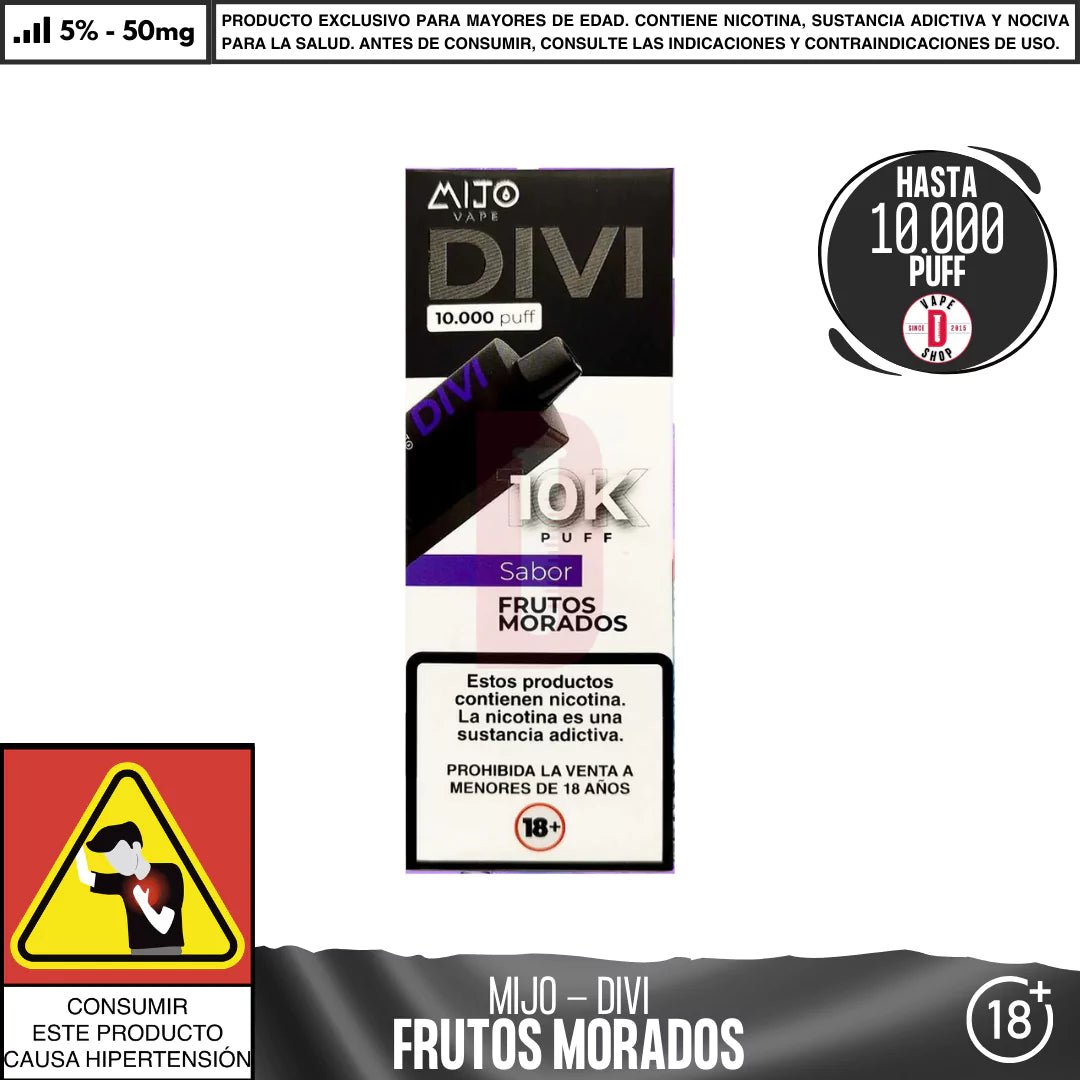 Mijo - Divi 10000 PUFF - Vape Desechable - Mijo | DIS - MITO - FRM - DIV - 50