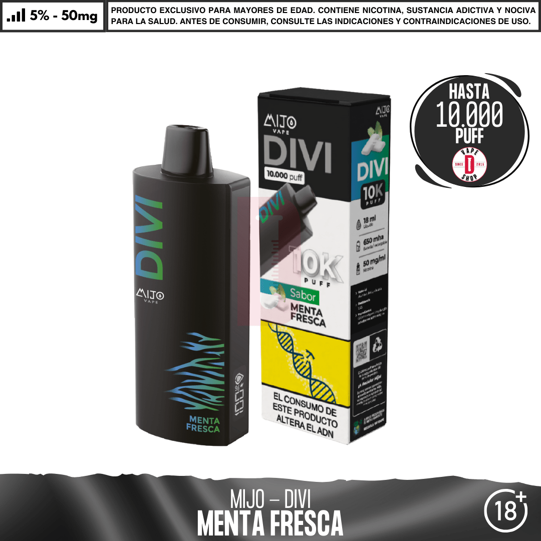 Mijo - Divi 10000 PUFF - Vape Desechable - Mijo | DIS-MITO-MEF-DIV-50