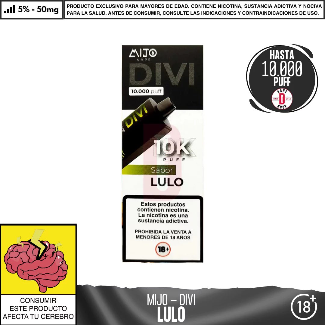 Mijo - Divi 10000 PUFF - Vape Desechable - Mijo | DIS - MITO - LUL - DIV - 50
