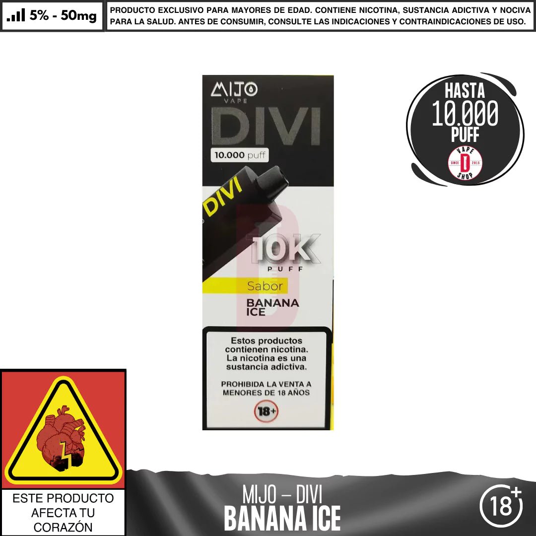 Mijo - Divi 10000 PUFF - Vape Desechable - Mijo | DIS - MITO - BAI - DIV - 50