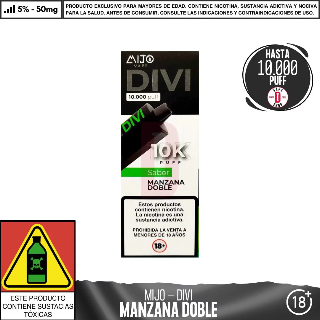 Mijo - Divi 10000 PUFF - Vape Desechable - Mijo | DIS - MITO - MAD - DIV - 50