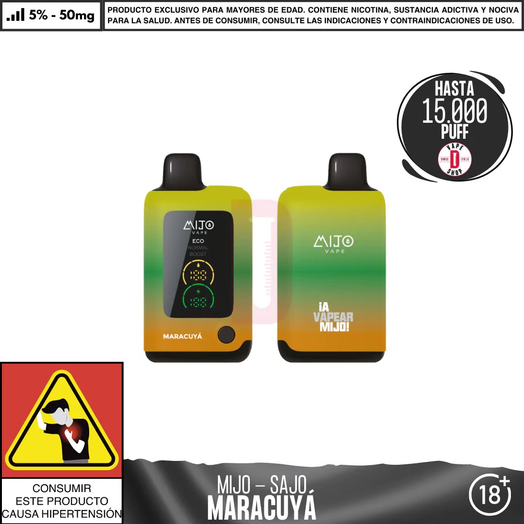Mijo - Sajo 15000 PUFF - Vape Desechable - Mijo | DIS - MITO - MAR - SAJ - 50