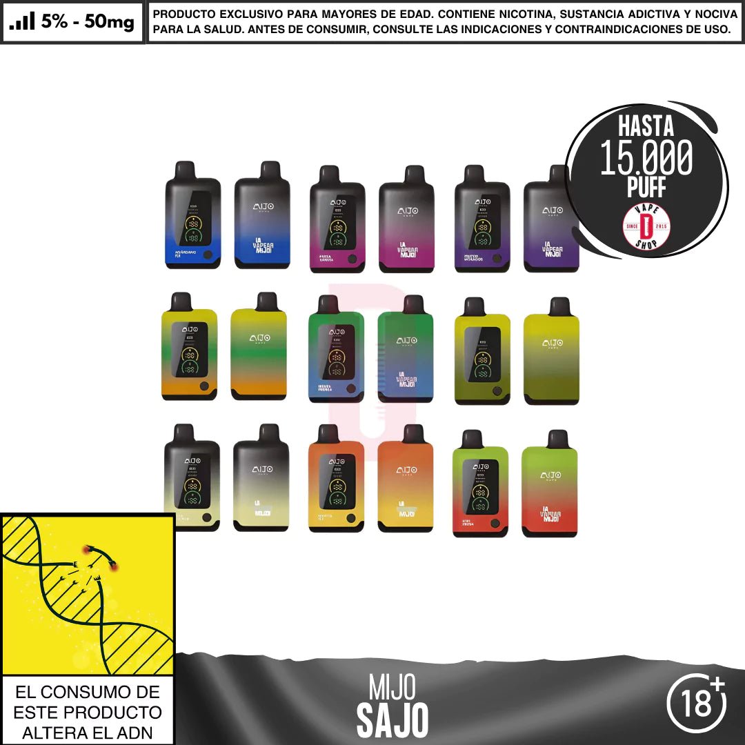 Mijo - Sajo 15000 PUFF - Vape Desechable - Mijo | DIS - MITO - ARI - SAJ - 50