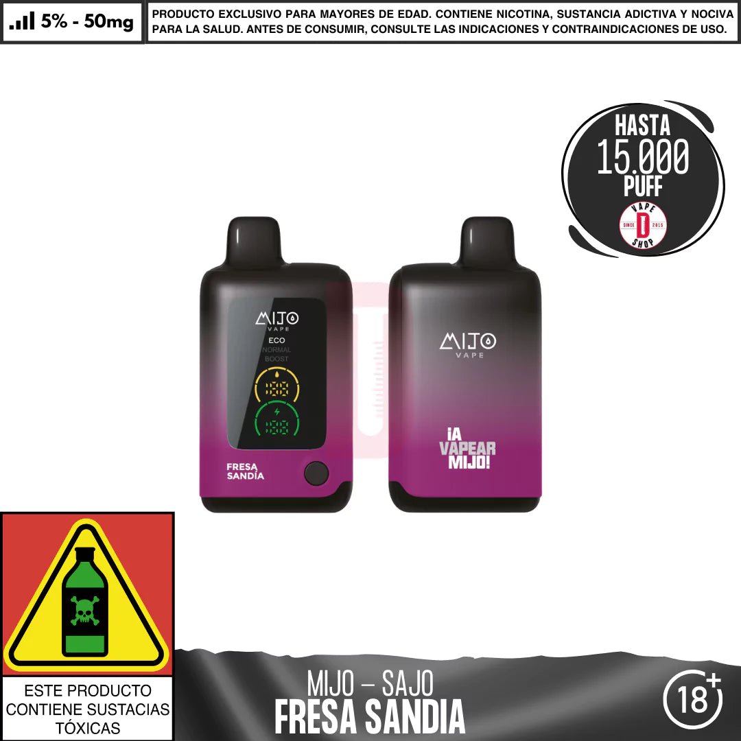 Mijo - Sajo 15000 PUFF - Vape Desechable - Mijo | DIS - MITO - FRS - SAJ - 50