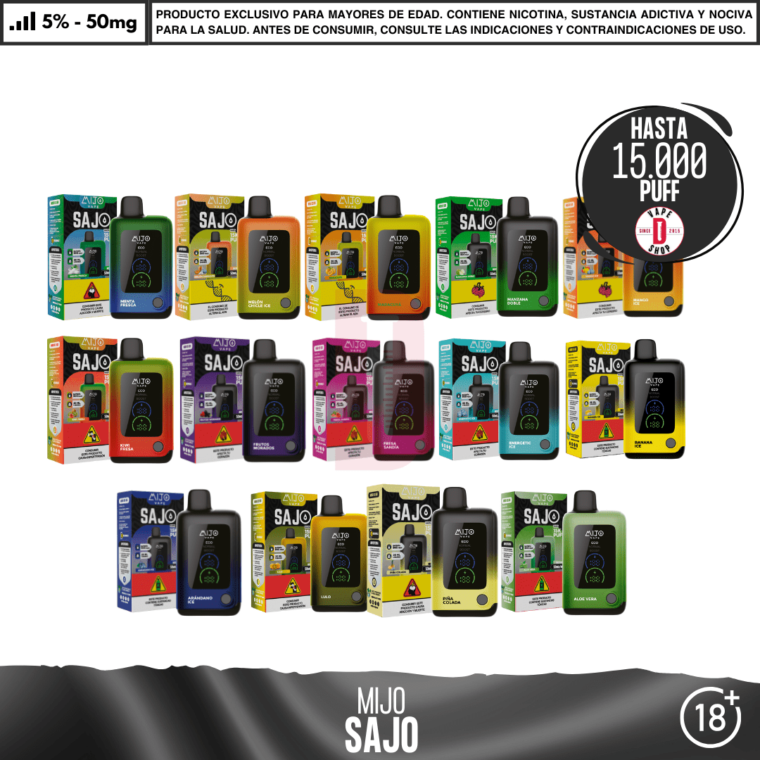 Mijo - Sajo 15000 PUFF - Vape Desechable - Mijo | DIS-MITO-ARI-SAJ-50