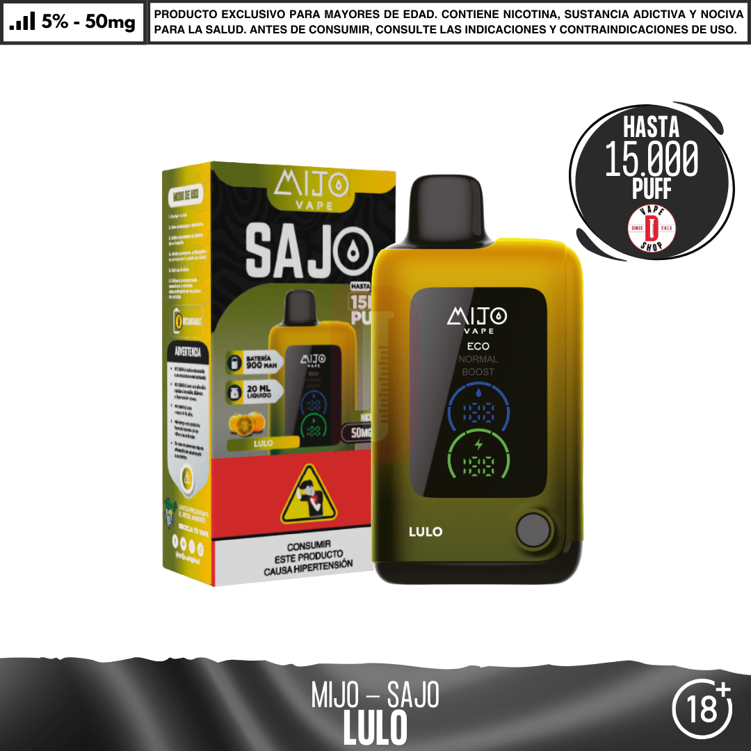 Mijo - Sajo 15000 PUFF - Vape Desechable - Mijo | DIS-MITO-LUL-SAJ-50