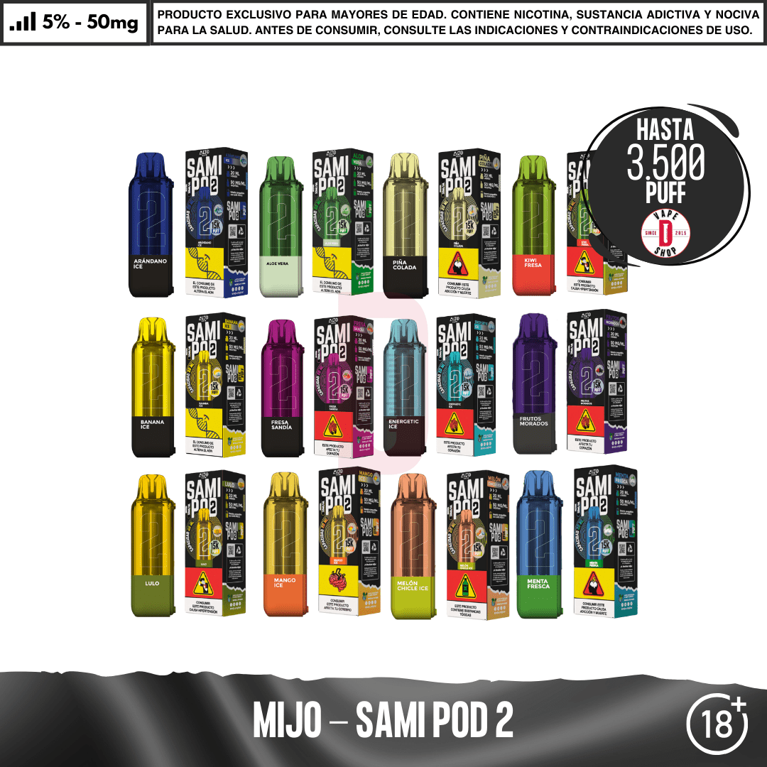 Mijo Vape - Sami pod 2 15000 PUFF - Vape Desechable - Mijo | EQC-MIJ-SM2-POD-1