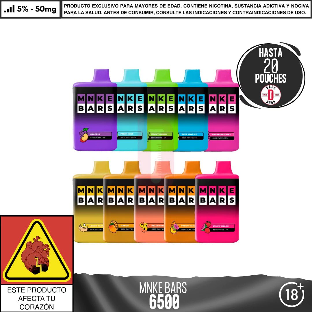 MNKE - BARS 6500 PUFF - Vape Desechable - MNKE | DIS - MNK - BAR - BKI - 50