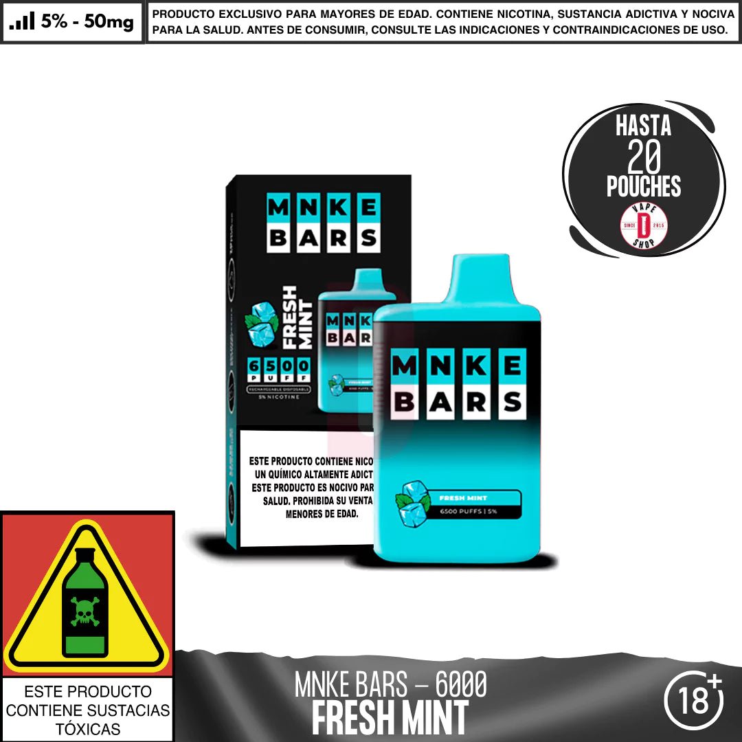 MNKE - BARS 6500 PUFF - Vape Desechable - MNKE | DIS - MNK - BAR - FMT - 50
