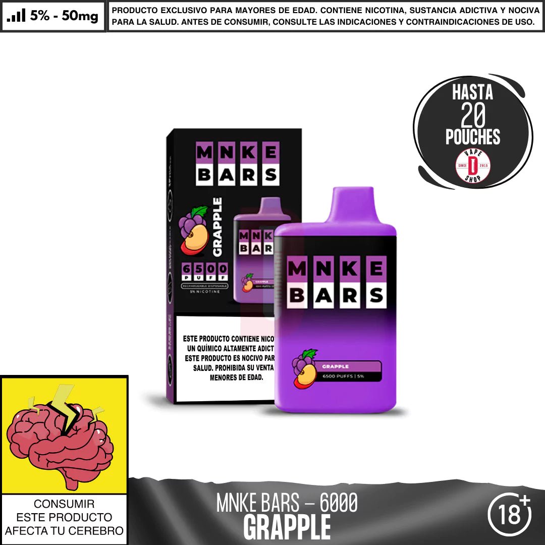 MNKE - BARS 6500 PUFF - Vape Desechable - MNKE | DIS - MNK - BAR - GRA - 50