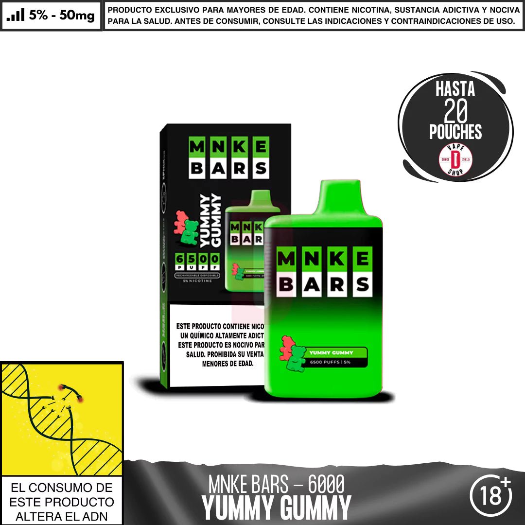 MNKE - BARS 6500 PUFF - Vape Desechable - MNKE | DIS - MNK - BAR - YGU - 50