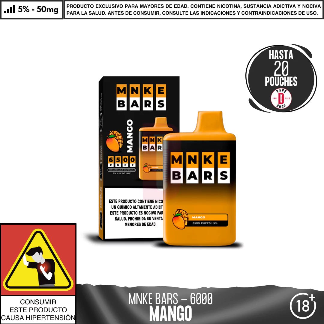 MNKE - BARS 6500 PUFF - Vape Desechable - MNKE | DIS - MNK - BAR - MAN - 50