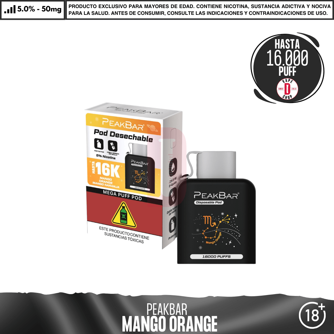 PeakBar Pods - 16000 Puff - Vape Desechable - Evapify | EQC-EVA-PEB-POD-MAN