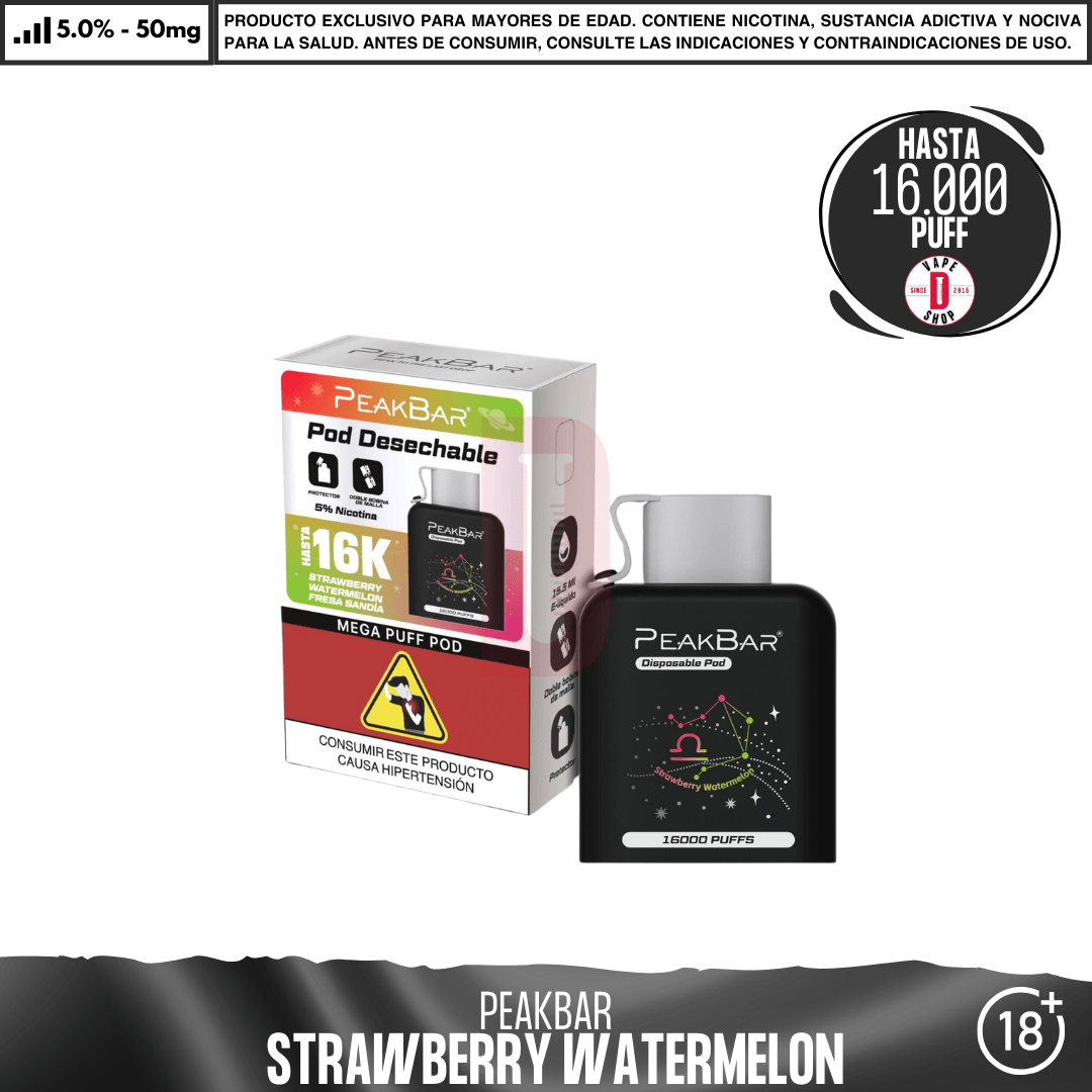 PeakBar Pods - 16000 Puff - Vape Desechable - Evapify | EQC-EVA-PEB-POD-SAF