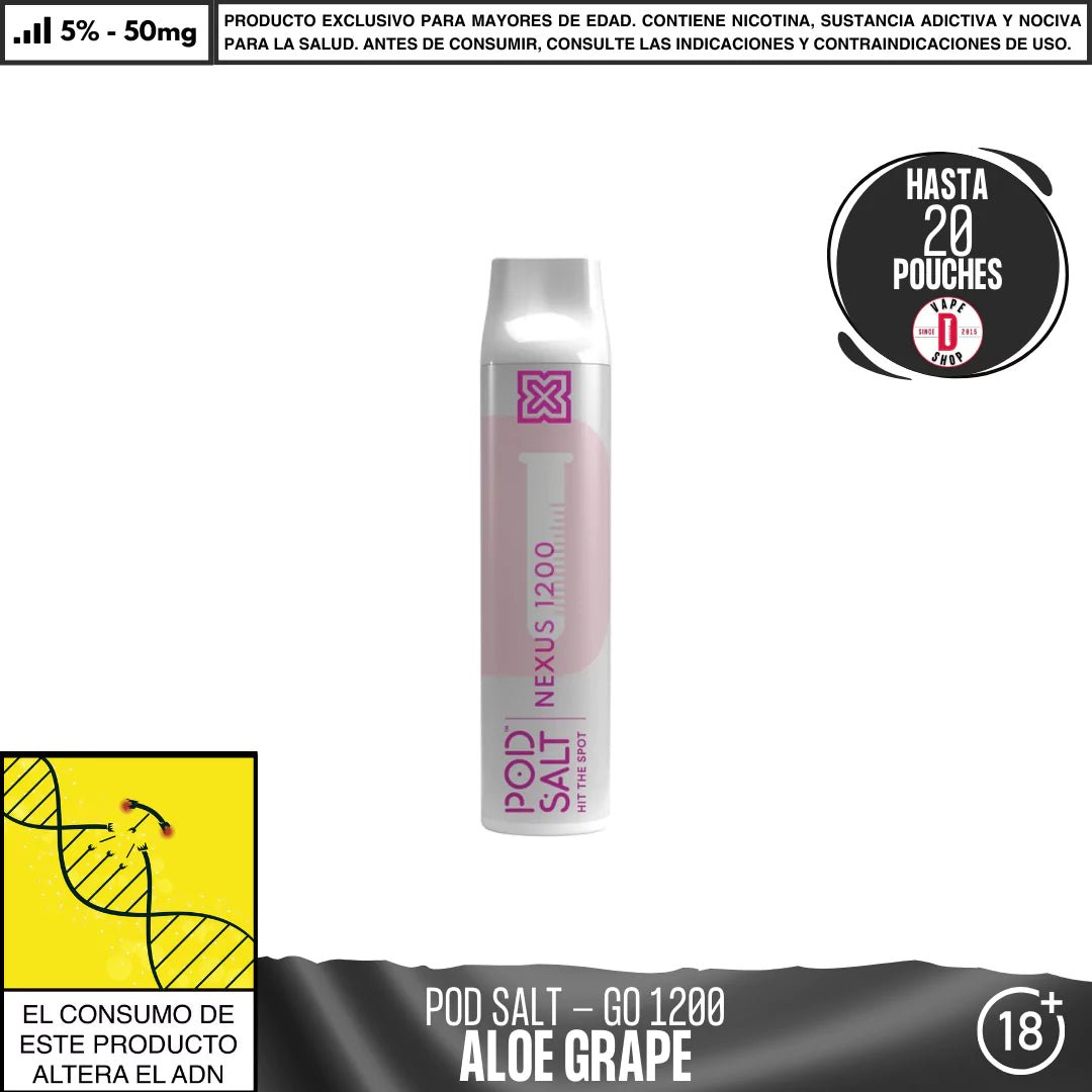 Pod Salt - GO 1200 PUFF - Vape Desechable - Pod Salt | DIS - POS - GO - 1.2K - ALG