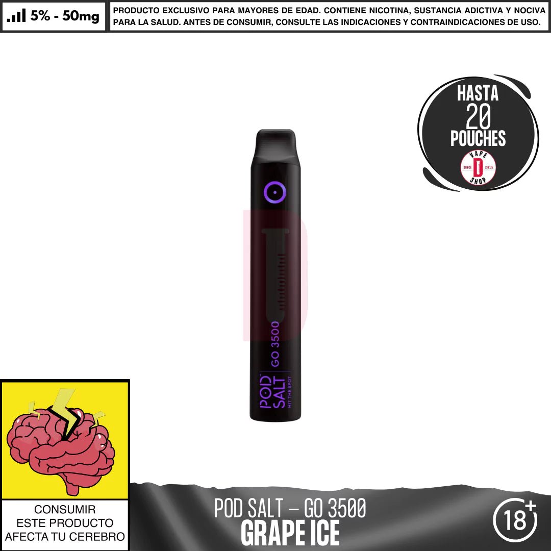 Pod Salt - GO 3500 PUFF - Vape Desechable - Pod Salt | DIS - POS - GO - 3.5K - GRI