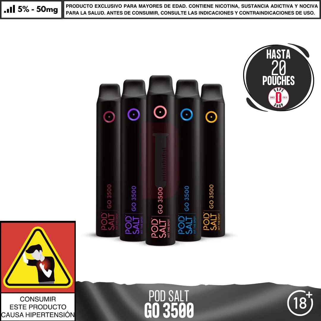 Pod Salt - GO 3500 PUFF - Vape Desechable - Pod Salt | DIS - POS - GO - 3.5K - BLR