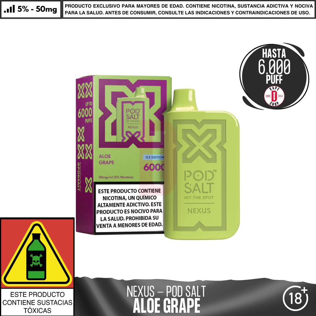 Pod Salt - Nexus 6000 PUFF - Vape Desechable - Pod Salt | DIS - POS - NEX - ALG