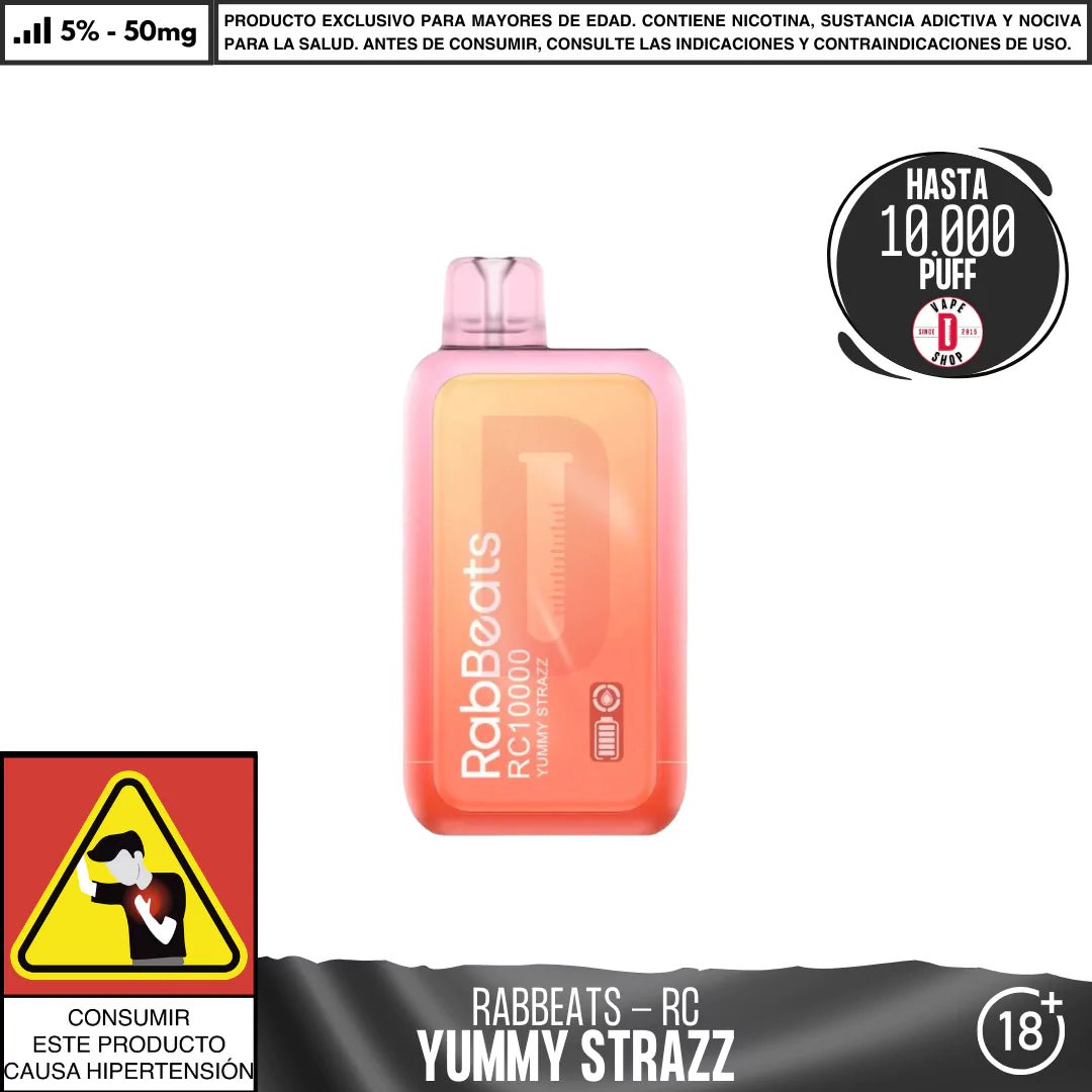 RabBeats - RC 10000 PUFF - Vape Desechable - RabBeats | DIS - RABE - RC10 - STR